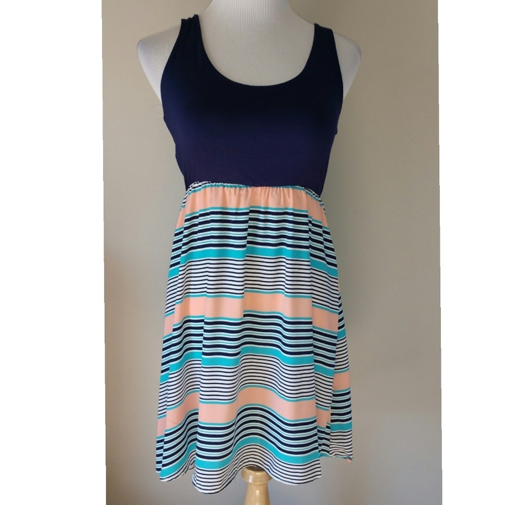 Dress with Navy Blue Top